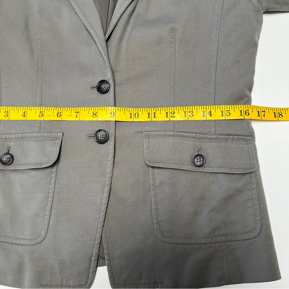 Banana Republic⎮Blazer with button flap pockets⎮Grey Stretch Cotton⎮10 - Picture 12 of 16